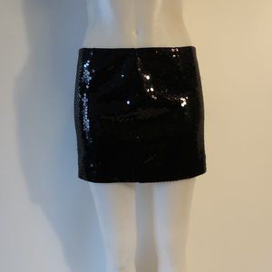 Womens LaRok Black Sequin Mini Skirt 4 *